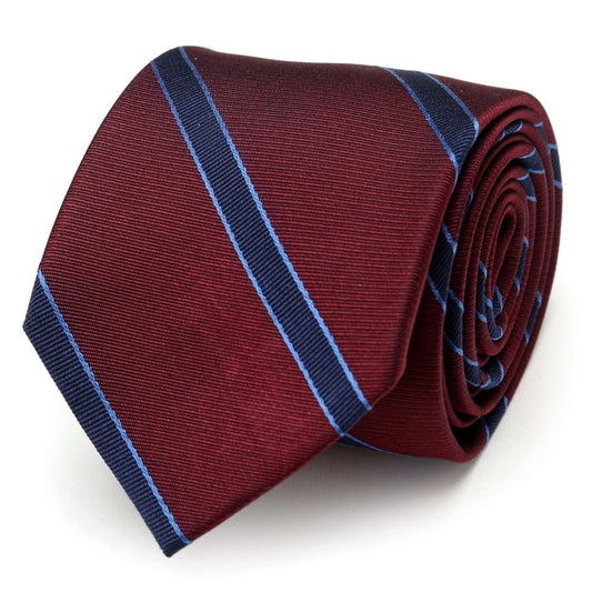 The Phillip Tie (Burgundy Stripe Men's Tie) - Cufflinks.com - Flyclothing LLC