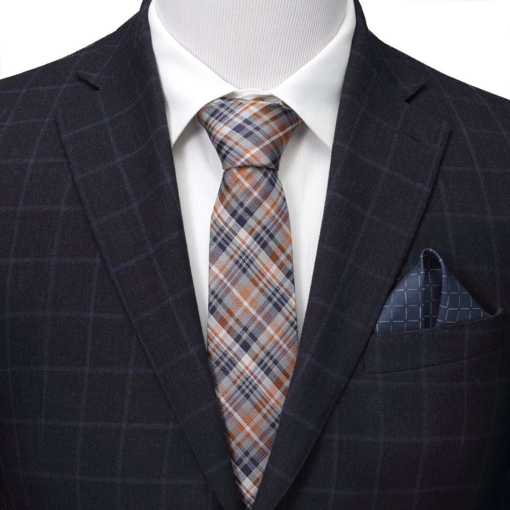 Gray Plaid Men's Tie - Cufflinks.com - Flyclothing LLC