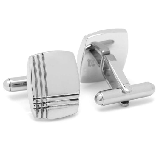 Stainless Steel Tartan Plaid Cufflinks - Cufflinks.com - Flyclothing LLC