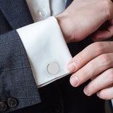 Stainless Steel Engravable Pave Edge Cufflinks - Cufflinks.com - Flyclothing LLC