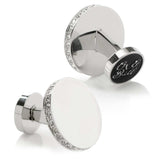 Stainless Steel Engravable Pave Edge Cufflinks - Cufflinks.com - Flyclothing LLC