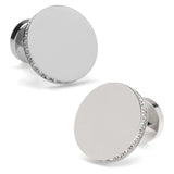 Stainless Steel Engravable Pave Edge Cufflinks - Cufflinks.com - Flyclothing LLC
