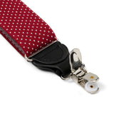 Maroon Dot Convertible Suspenders - Cufflinks.com - Flyclothing LLC