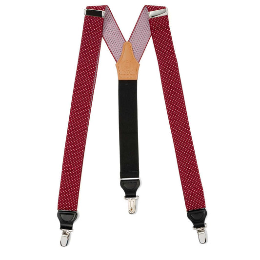 Maroon Dot Convertible Suspenders - Cufflinks.com - Flyclothing LLC
