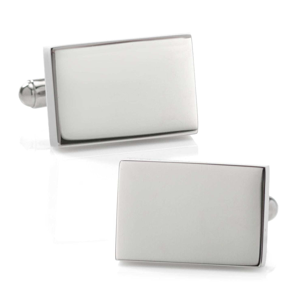 Engravable Rectangle Cufflinks and Tie Bar Gift Set - Cufflinks.com - Flyclothing LLC