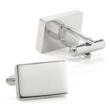 Engravable Rectangle Cufflinks and Tie Bar Gift Set - Cufflinks.com - Flyclothing LLC