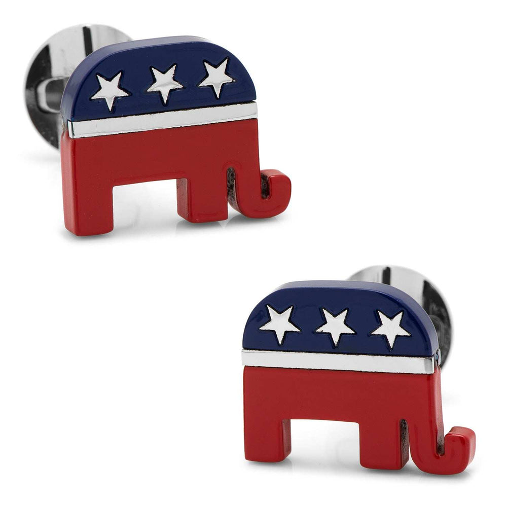Stainless Steel Republican Elephant Cufflinks - Cufflinks.com - Flyclothing LLC
