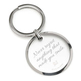 Round Engravable Stainless Steel Key Chain - Cufflinks.com - Flyclothing LLC