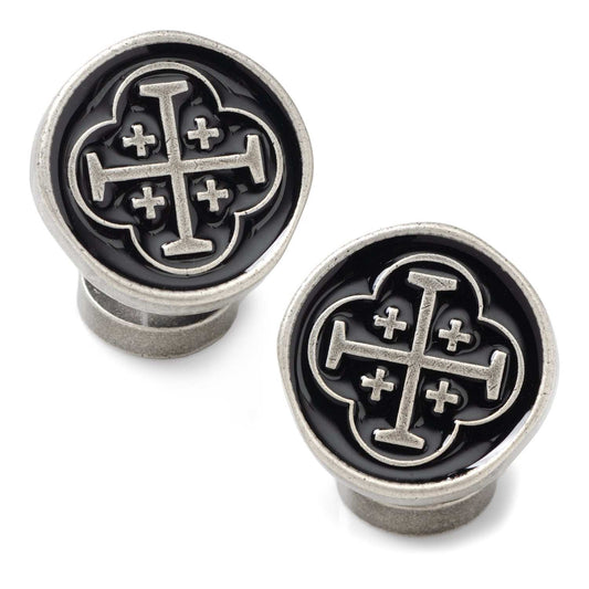 Shipwreck Cross Coin Antique Silver Cufflinks - Cufflinks.com - Flyclothing LLC