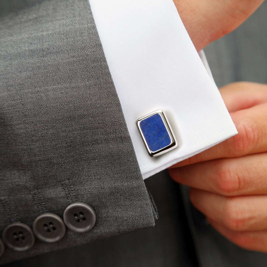 Sterling Silver and Lapis JFK Presidential Cufflinks - Cufflinks.com - Flyclothing LLC