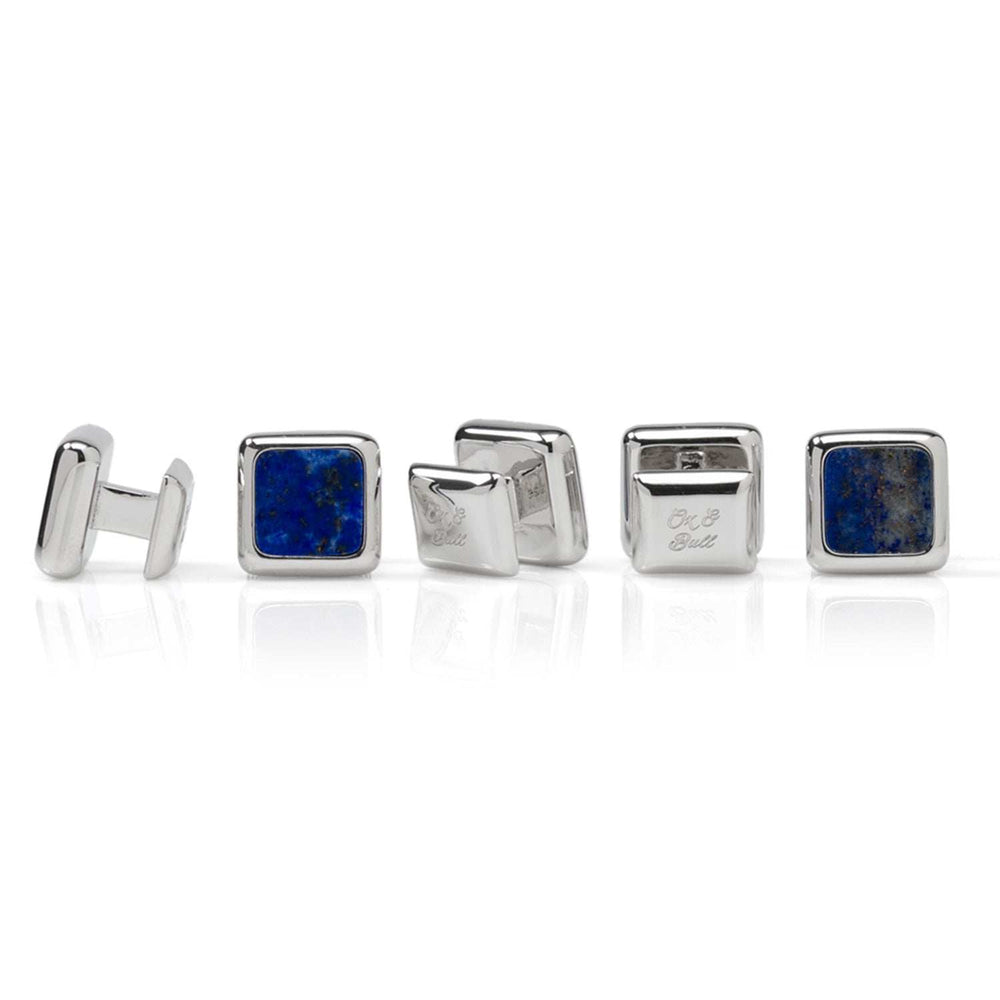 Sterling Silver and Lapis JFK Presidential 5-Stud Set - Cufflinks.com - Flyclothing LLC