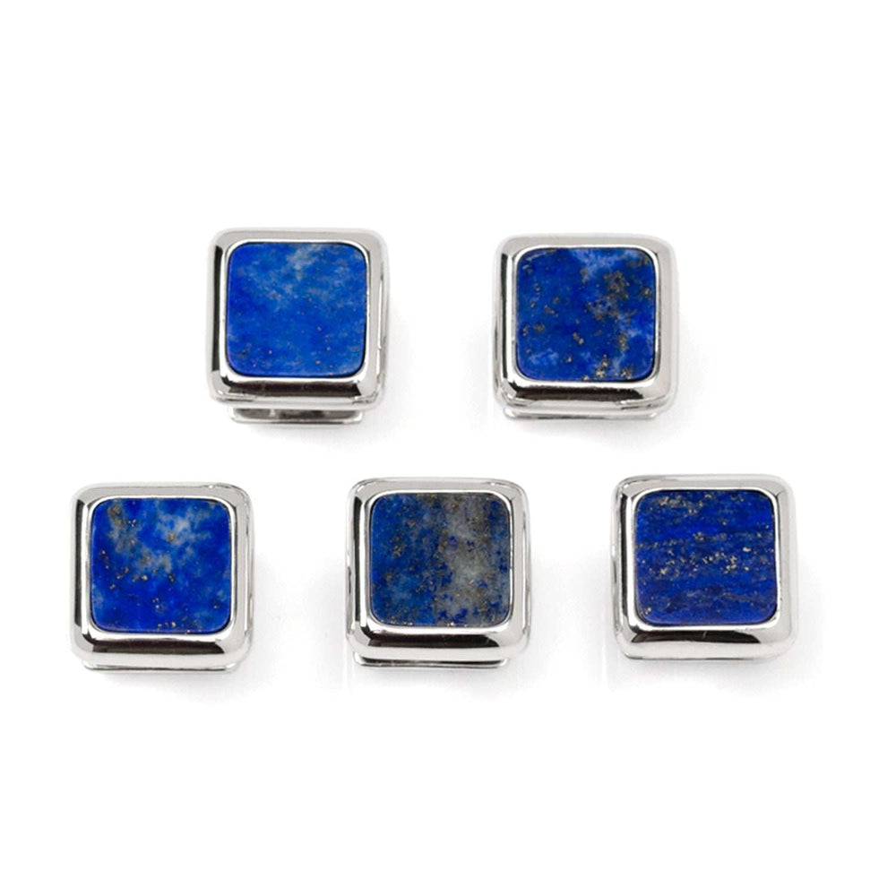 Sterling Silver and Lapis JFK Presidential 5-Stud Set - Cufflinks.com - Flyclothing LLC