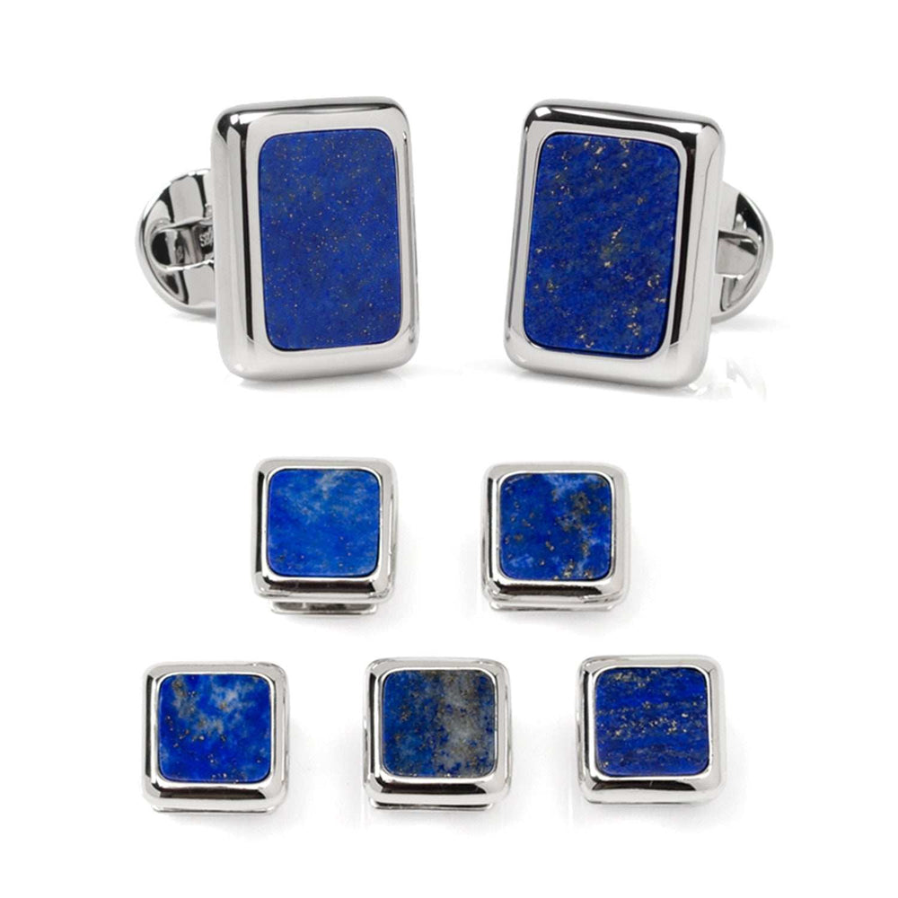 Sterling Silver and Lapis JFK Presidential 5-Stud Set - Cufflinks.com - Flyclothing LLC