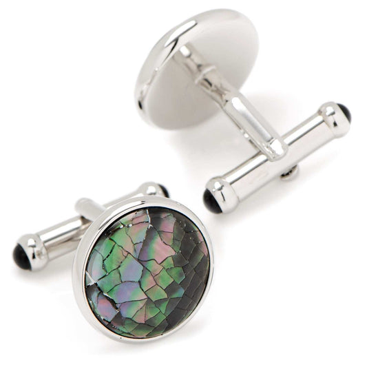 Sterling Mosaic Smoke Mother of Pearl Cufflinks - Cufflinks.com - Flyclothing LLC