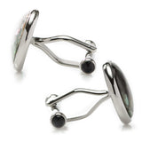 Sterling Mosaic Smoke Mother of Pearl Cufflinks - Cufflinks.com - Flyclothing LLC