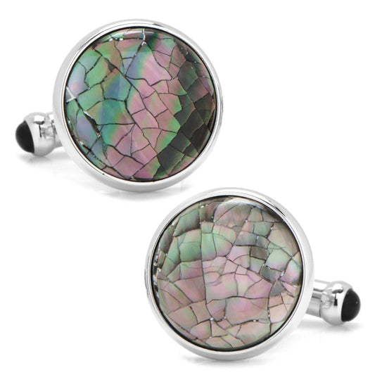 Sterling Mosaic Smoke Mother of Pearl Cufflinks - Cufflinks.com - Flyclothing LLC