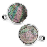 Sterling Mosaic Smoke Mother of Pearl Cufflinks - Cufflinks.com - Flyclothing LLC