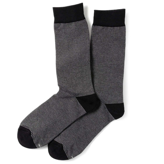 Striped Gray Black Men's Socks - Cufflinks.com - Flyclothing LLC