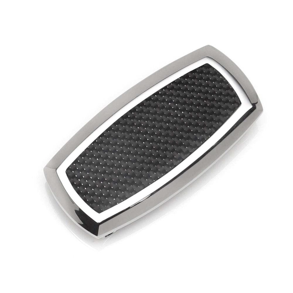 Stainless Steel Inlaid Black Carbon Fiber Money Clip - Cufflinks.com - Flyclothing LLC