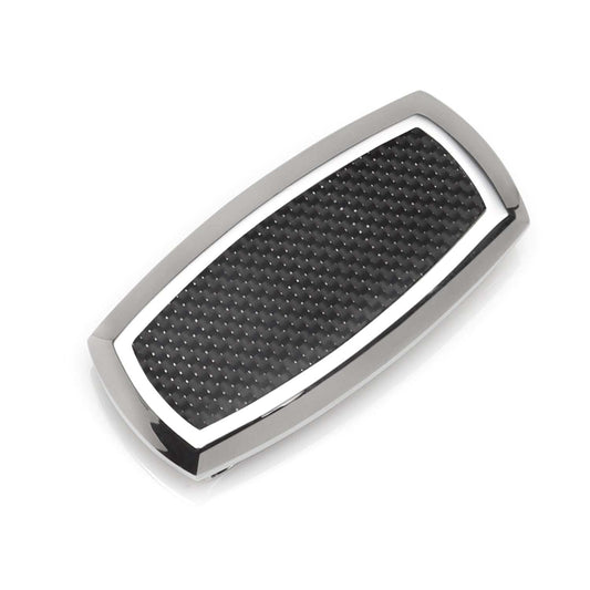 Stainless Steel Inlaid Black Carbon Fiber Money Clip - Cufflinks.com - Flyclothing LLC