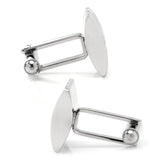 Stainless Steel Striped Lapis Cufflinks