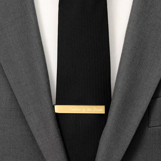 Wedding Title Engravable Gold Tie Bar - Cufflinks.com - Flyclothing LLC