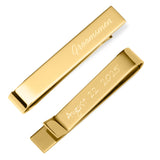 Wedding Title Engravable Gold Tie Bar
