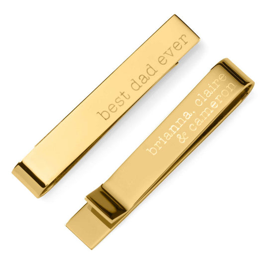 Best Dad Ever Gold Engravable Tie Bar - Cufflinks.com - Flyclothing LLC