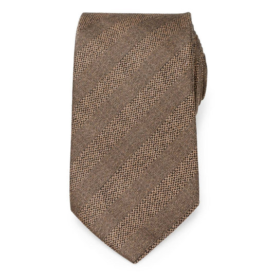Tan Tweed Striped Linen Men's Tie - Cufflinks.com - Flyclothing LLC