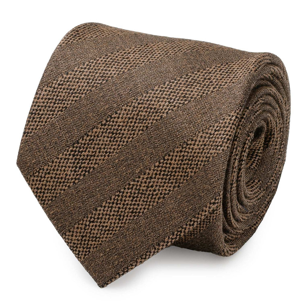 Tan Tweed Striped Linen Men's Tie - Cufflinks.com - Flyclothing LLC