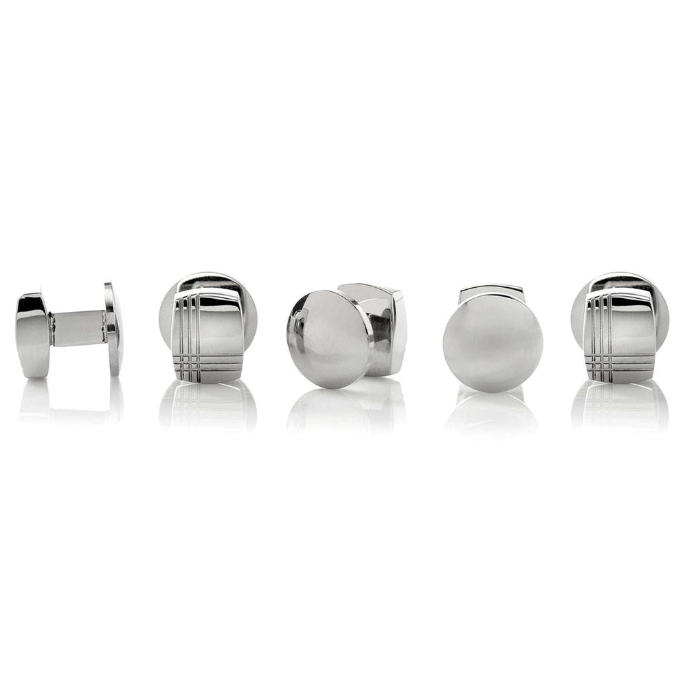 Sterling Silver Tartan Plaid 5-Studs - Cufflinks.com - Flyclothing LLC