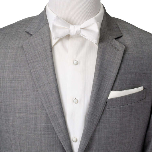 White Silk Self Bow Tie - Cufflinks.com - Flyclothing LLC