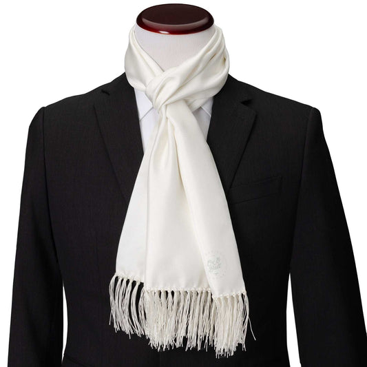 White Silk Tuxedo Scarf - Cufflinks.com - Flyclothing LLC