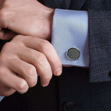 Woven Metal Black Cufflinks - Cufflinks.com - Flyclothing LLC