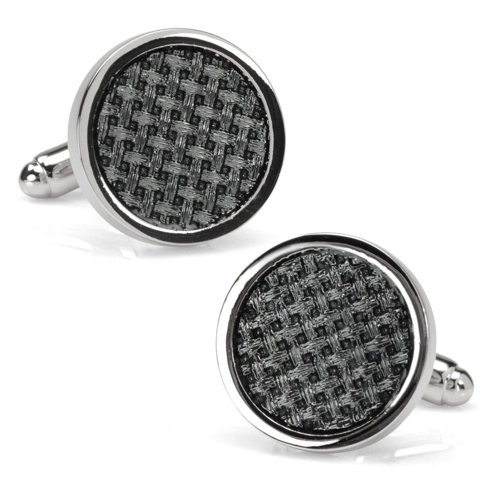 Woven Metal Black Cufflinks - Cufflinks.com - Flyclothing LLC