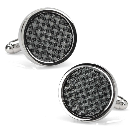 Woven Metal Black Cufflinks - Cufflinks.com - Flyclothing LLC