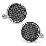 Woven Metal Black Cufflinks - Cufflinks.com - Flyclothing LLC