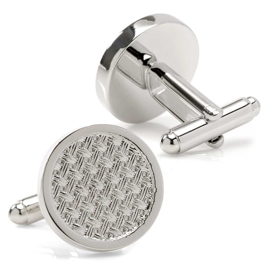 Woven Metal Silver Cufflinks - Cufflinks.com - Flyclothing LLC