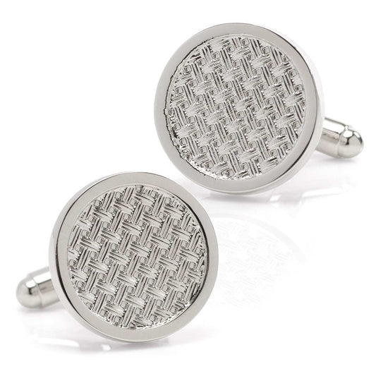 Woven Metal Silver Cufflinks - Cufflinks.com - Flyclothing LLC