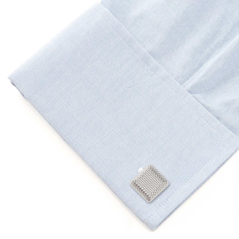 Silver Textured Square Cufflinks - Cufflinks.com - Flyclothing LLC