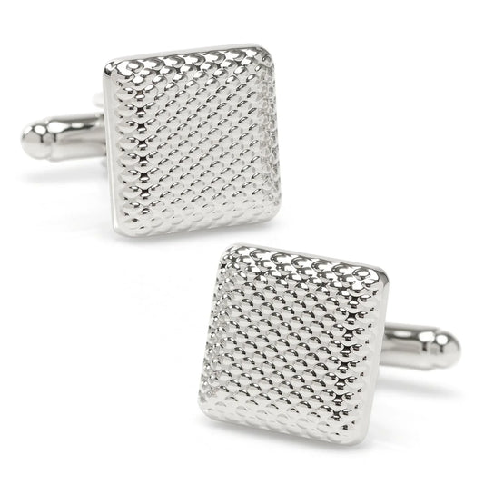 Silver Textured Square Cufflinks - Cufflinks.com - Flyclothing LLC