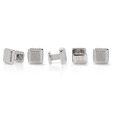 Silver Textured Square Studs - Cufflinks.com - Flyclothing LLC
