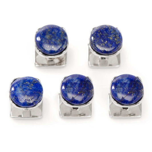 Sterling Silver Classic Formal Lapis 5-Studs - Cufflinks.com - Flyclothing LLC