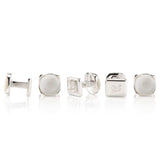 Sterling Silver Classic Formal Mother of Pearl 5-Studs - Cufflinks.com - Flyclothing LLC