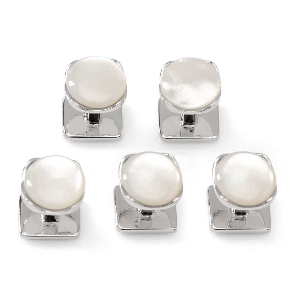 Sterling Silver Classic Formal Mother of Pearl 5-Studs - Cufflinks.com - Flyclothing LLC