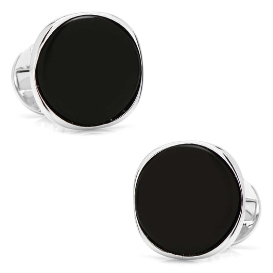 Sterling Silver Classic Formal Onyx Cufflinks - Cufflinks.com - Flyclothing LLC