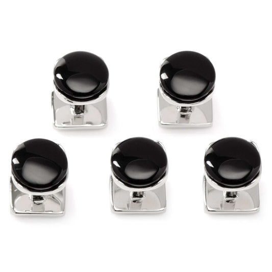 Sterling Silver Classic Formal Black Onyx 5-Studs - Cufflinks.com - Flyclothing LLC