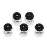 Sterling Silver Ribbed Onyx 5-Studs