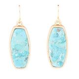 Odyssey Long Blue Turquoise and Golden Statement Earrings - Barse Jewelry - Flyclothing LLC