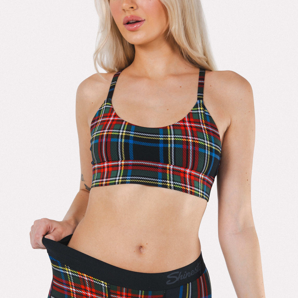 The Cappuccino | Holiday Tartan Plaid Boob Hammock™ Scoop Bralette - Shinesty - Flyclothing LLC
